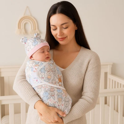 Bebe couverture emmaillotage endormi epaule maman