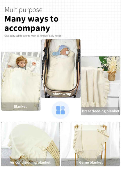Couverture bebe en crochet blanche