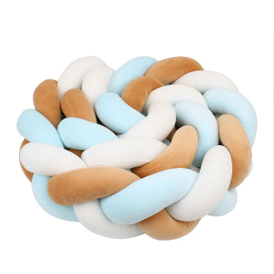 Tresse de lit Protect Cocon boule blanc bleu marron