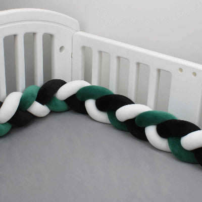 Tresse de lit protecteur blanc vert noir