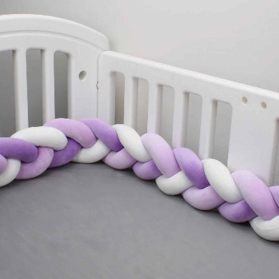 Tresse de lit protecteur violet blanc