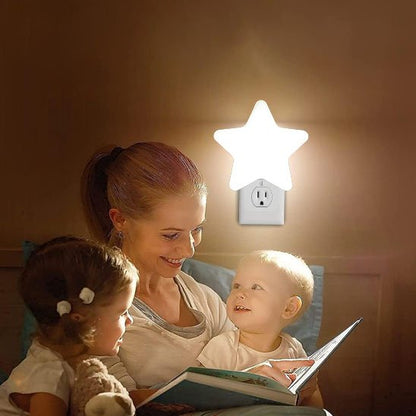 Veilleuse bébé étoile blanche murale maman lit livre bébé fillette